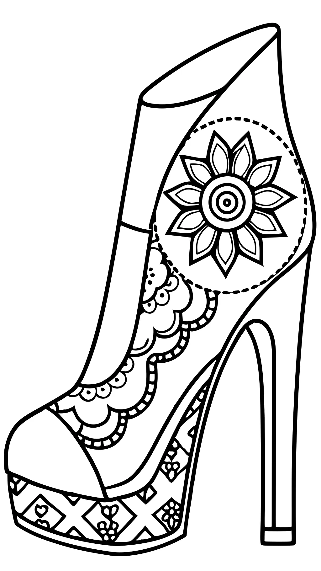 coloring pages of high heels shoes